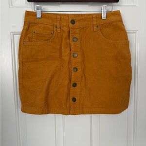 Billabong Mustard Corduroy Mini Skirt